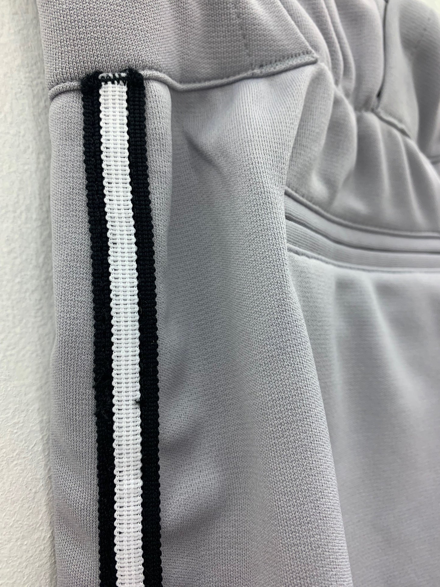 SALE: Men's Grey with Black/White/Black Stripe and Open Bottom Pant