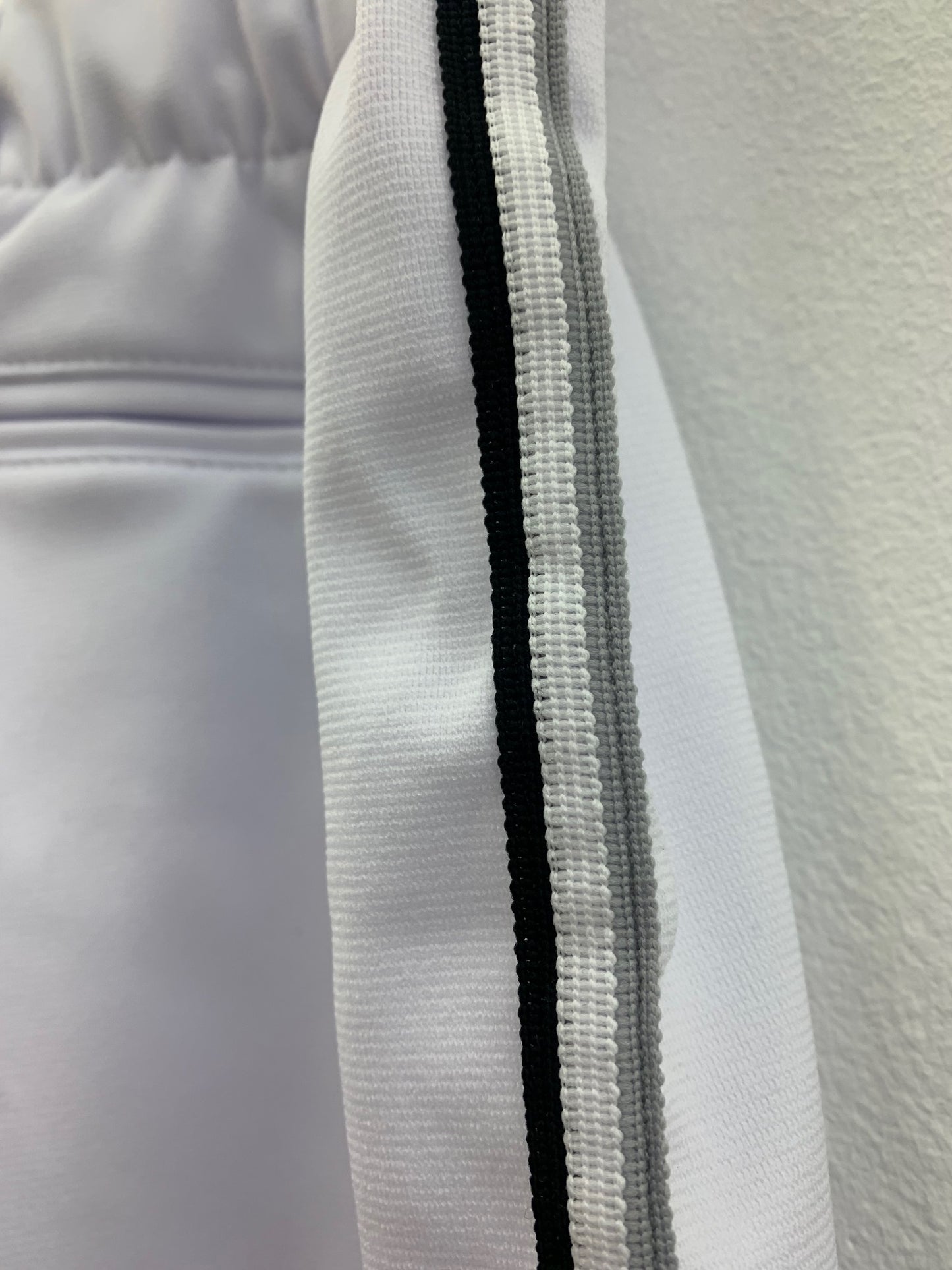 SALE: Men's White with Black/White/Grey Stripe Pant